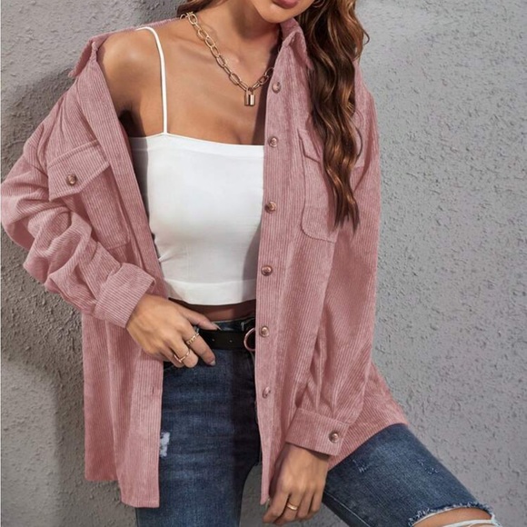 Boho green button down corduroy shirt - Picture 15 of 16